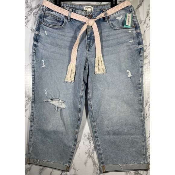 M Jeans by Maurices Womens Mid Rise 21" Straight Crop Jeans Size 16 Original Fit - Picture 1 of 5